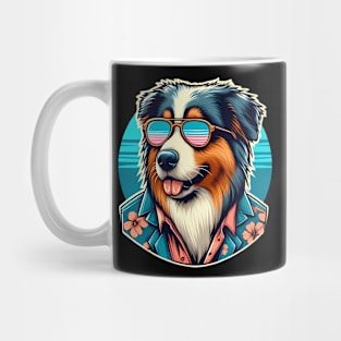 Funny Australian Shepherd with Sunglasses Mug